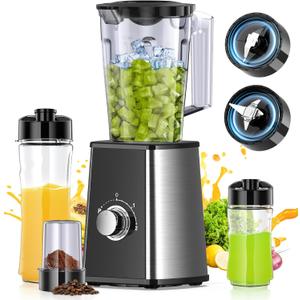 Smoothie Blender, Personal Blenders for Smoothies and Shakes, Smoothies Maker and Coffee Grinder with 2 To-Go Cups, Countertop Blender for Kitchen, BPA Free
