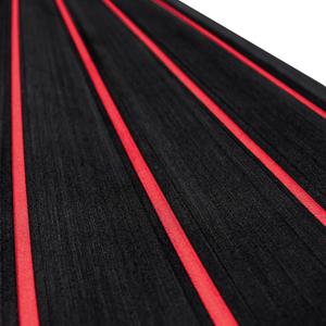 HZshark Boat Flooring EVA Foam Boat Decking Self-Adhesive 6mm Non Slip Marine Floor Teak Boat Carpet Soft Foam Decking for Boat Yacht Kayak Motorboat Golf Cart RV Ramp Golf Cart Cooler Tops (47"x16" - 5.2sqft, Black with Red Seam)
