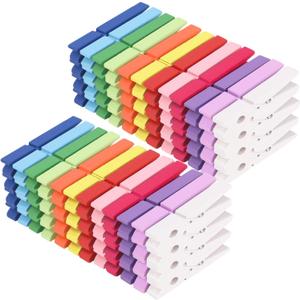 WAENLIR Colored Clothes pins 12 Color 2.9inch 100PCS, Colorful ClothesPins Wooden Clips for Photos Pictures Decorative Crafts, Decoration clothespins Clothing Hanging clothespins (12 Colors 100pcs)