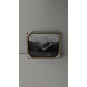 Wooden Frame Mountain Picture 21.5/17.5"