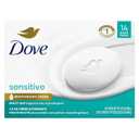14 x Dove Beauty Bar More Moisturizing Than Bar Soap for Softer Skin, Fragrance-Free, Hypoallergenic, Sensitive Skin with Gentle Cleanser 3.75 oz 14 Bars