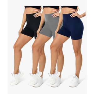 FULLSOFT High Waisted Biker Shorts for Women-5" Tummy Control Fitness Athletic Workout Running Yoga Gym Shorts. Size S/M