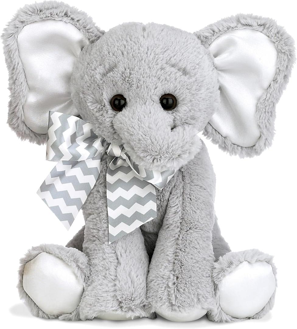 Bearington Baby Lil Spouts The Elephant Plush, 10 Inch Elephant Stuffed Animal Piggy Bank with Noise