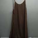 PFULTY 2026 Backless Cami Lounge Dresses for Women,Women's Solid Color Low Back Dress with Back Tie (Brown,Medium)