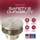 Chimcare Chimney Caps Round Chimney Cap 6" - Stainless Steel for Single Wall Chimneys - Easy Installation with Spark Arrestor Mesh - Fireplace/Wood Stove Use - Durable Chimney Pipe Cap
