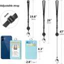 7 x Leather Badge Holder and Adjustable Retractable Lanyards, Quick Release Buckle and Safety Breakaway Lanyards with Swivel Metal Clasp for Offices, Staff, Students, Employees (1 Pack, Sa-light Blue)