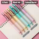 Mr. Pen- Retractable Gel Pens, 6 Pack, Black Ink, Pastel Barrels, Fine Point 0.5 mm, Fast Dry, Smooth Writing, Cute Gel Ink Pens for Drawing, Journaling, Writing Planner and School Supplies