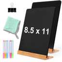 NEWNEWSHOW 2 Pack 8.7x12 Inch Tabletop Chalkboard with Wood Holder