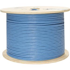 Vertical Cable Cat6A 10G, UTP, 23AWG, Solid Bare Copper, Plenum, 1000ft, Bulk Ethernet Cable, Blue