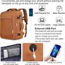 EZUOLA Carry On Backpack for Women,Travel Laptop Backpack Airline Approved,Underseat Personal Item Travel Bag With Shoe Compartment, Casual Daypack Gifts for Friend Weekend Business College,Brown