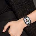 3 x Surace Compatible with Apple Watch Case 38mm for Apple Watch Series 6/5/4/3/2/1, Bling Cases with Over 200 Crystal Diamond Protective Cover Bumper for 38mm 40mm 42mm 44mm (38mm, Black)