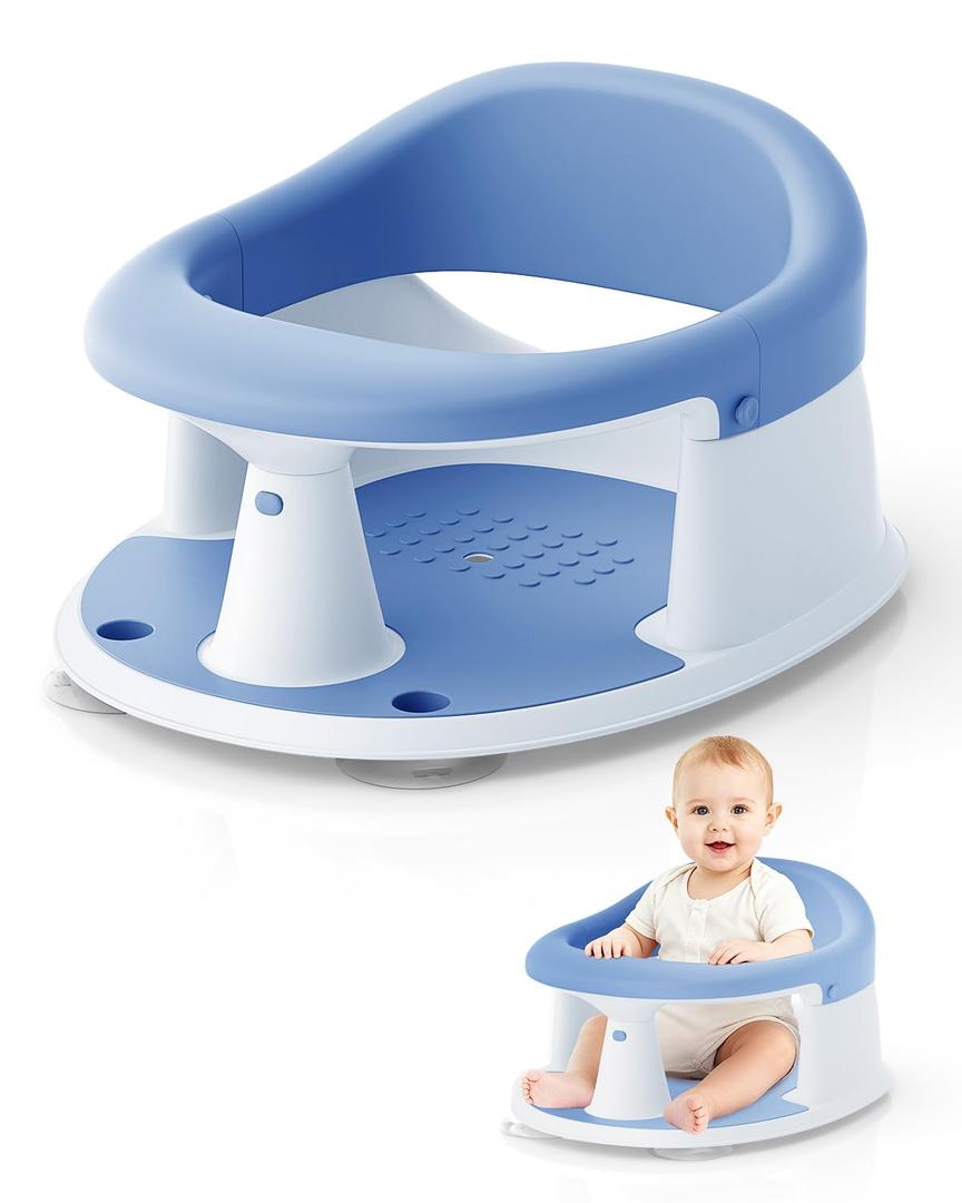 Baby Bath Seat for Babies 6 Months & Up, Bath Seats for Babies Sitting Up, Open Design, Non-Slip, Compact Toddler Bath Seat.