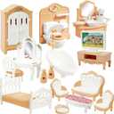 20 Pieces Doll House Furniture and Accessories Set Dollhouse Furniture Set Mini Dollhouse Furniture 1 12 Scale Bedroom Living Room Bathroom Furniture Accessories (Yellow)