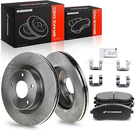 A-Premium 11.65 inch (296mm) Front Vented Brake Rotors and Ceramic Pads Kit | Compatible with Nissan Models - Altima 2007-2012, Altima 2013 Coupe Only, 6-Pack
