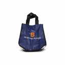 Small tote bag, Navy blue, orange logo, "Whitman School", 10 pack