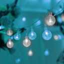 Globe Ball String Lights 50 LED Battery Powered 16.5 FT for Indoor/Outdoor Decoration Commercial Christmas Tree Decorative Fairy Light, Bedroom, Patio (White+Bule)