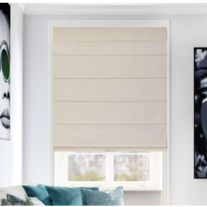 Cordless Roman Shades, Off White (Blackout), 35"W X 64"H