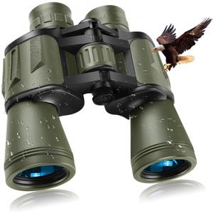 20x50 Binoculars for Adults, HD High Powered Professional Compact Binoculars for Bird Watching Travel Stargazing Concerts Outdoor Sports-BAK4 Prism FMC Lens,Waterproof with Phone Adapter,Green