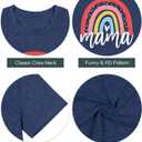 Mama Shirt Women Rainbow Mom Graphic Tshirts Short Sleeve Shirts Casual Bleached Tie Dye Tee Tops (Blue, S)