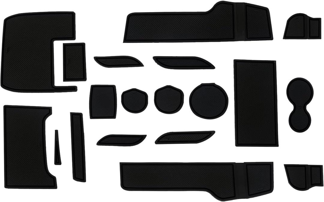 Fit for Honda Civic 2016-2021 (Hatchback) Accessories, Upgraded Custom Non-Slip Cup Holder Inserts, Center Console Liners, Door Pocket Pads, Interior Anti-Dust Liner Mats (21-PCS, Black Trim)