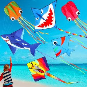 Leitee 6 Pack Large Kite for Kids and Adults Butterfly Kite for Kids Age 4-8-12 Dragonfly Owl Parrot Eagle Goldfish Teens Toy Easy to Fly for Game Beach Outdoor Activities Gifts(Ocean Style)
