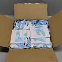 Kolldenn 50 Pcs No DIY Small Gift Bags with Blue Bow Ribbon 4''x2.7''x4.5'' Mini White Paper Thank You Bags Bulk with Handle for Baby Shower Wedding Party Favor Birthday Return Guests (1 Count (Pack of 50))