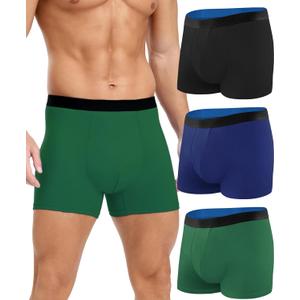 Men's Incontinence Underwear, 150 ML Absorbency Washable and Reusable Cotton Leakproof Protection Boxer Briefs 3 Pack (Multicolor02, Large)