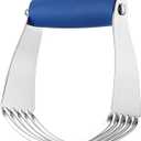 Spring Chef Medium Size Dough Blender For Baking, Dough Cutter Tool, Stainless Steel Puff Pastry Cutter Tool with Soft Grip Handle, Dishwasher Safe Pastry Blender for Easy Mixing - Sapphire