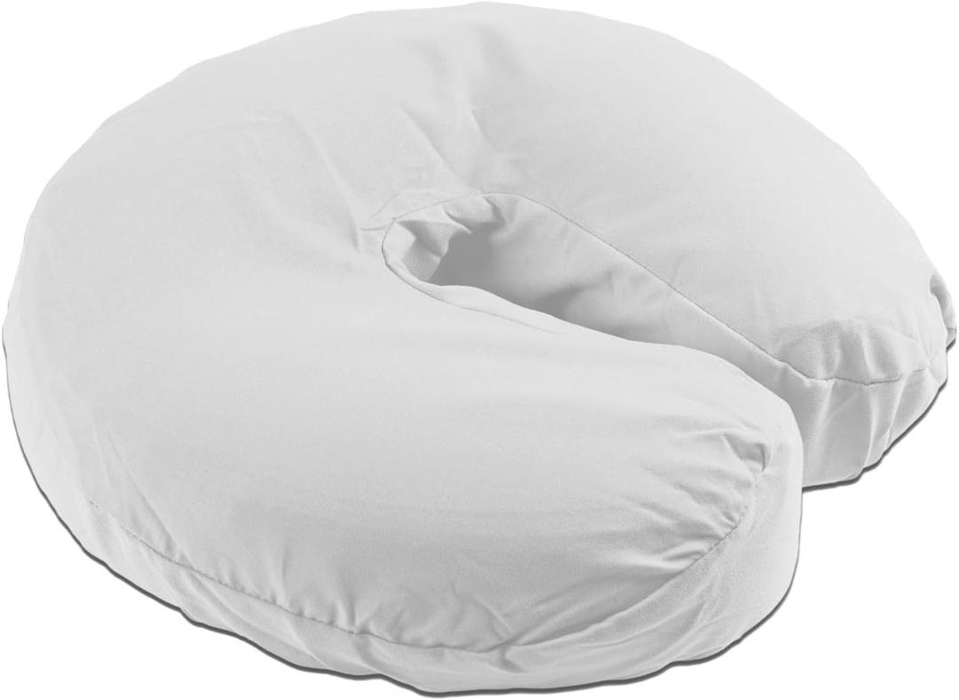 10 Pack Body Linen Tranquility Microfiber Massage Face Rest Covers for Massage Tables and Chairs - Durable, Lightweight and Extra Soft Microfiber Face Cradle Covers - White