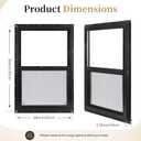 Vinyl Single Hung Sliding Window, 24" x 36" Black | Household Window with Double-Pane Insulated Tempered Glass, White Energy-Efficient Soundproof Window for House, Mobile Home