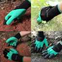 RZJZGZ 2 Pairs Garden Gloves with Claws for Women and Men Both Hands Gardening Work Gloves Garden Gloves Yard Work Safe Gloves for Easy Digging Planting