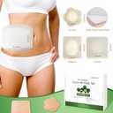 30Pcs Adhesive Castor Oil Patch with 7oz Organic Castor Oil Cold Pressed, Cotton Caster Oil Pack Wrap for Waist Back Neck Arm Belly