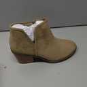 Womens Ankle Boots Chunky Stacked Heel Slip on Shoes Faux Suede Side Zipper Casual Western Booties 11