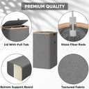 BALEINE Laundry Hamper with Lid, Tall Laundry Baskets with Bamboo Pull Handles, Large Laundry Bin with Internal Support (26 Gal/100L, Grey)