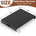 BJADE'S Stove Cover Board - 15"x22"x3" Gas/Electric Range Top Cover with Anti-Slip Feet, Kitchen Organizer & Noodle Board, Black Cooktop Protector for Counter Space Expansion