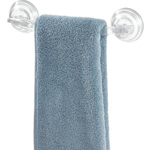 iDesign Plastic Power Lock Suction Towel Bar, Holder for Bathroom, Kitchen, Laundry Room, Mudroom