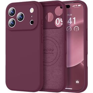 Vooii Magnetic for iPhone 17 Pro Case, Compatible with Magsafe (Premium Liquid Silicone) (Integrated Camera Control Button) Full Body Protective Anti-Scratch Microfiber Lining 6.3", WineRed