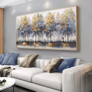 Wall Art Blue Tree Wall Decor Abstract Plant Canvas Print Painting Framed Artwork Home Decor For Living Room Bedroom Office Restaurant Wall Decorations 20x40 inch
