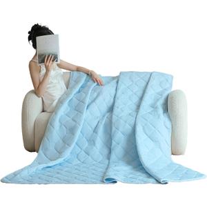 SheRest Lightweight & Breathable Summer Throw Blanket for the AC Room, Couch, or Nap Time, Soft and Portable Cooling Blanket for Hot Sleepers and Night Sweats (Blue, King)