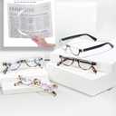 EYEURL Half Frame Reading Glasses for Women-4 Pack Blue Light Glasses Fashion Computer Readers for Women Anti UV Ray Eyeglasses with Spring Hinges,2.25