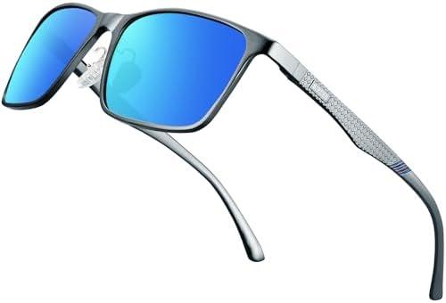 BIRCEN Polarized Mens Sunglasses for Driving: UV Protection Al-Mg Metal Sunglasses Lightweight Shades for Fishing Travel Golf