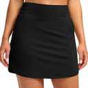 SANTINY Golf Skirts for Women 4 Pockets with Short High Waisted Stretchy Tennis Skirt Athletic Skorts for Woman Casual Summer (Black, S)