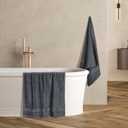 GLAMBURG Premium Cotton 4 Pack Bath Towel Set - 100% Pure Cotton - 4 Bath Towels 27x54 - Ideal for Everyday use - Ultra Soft & Highly Absorbent - Charcoal
