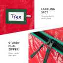 ZOBER 9 Ft Large Christmas Tree Storage Bag - Fits 9 Ft Artificial Trees - Plastic, Waterproof Christmas Tree Bag For Storage Box For Xmas - Strong, Durable Handles - Label Card Slot - Red