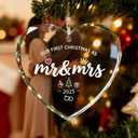 Urdeoms First Christmas Married Ornament 2025 Our First Christmas Ornament 2025 Wedding Gifts for Couples 2025, Mr and Mrs Gifts for Couples, Bride, Newlyweds, Bridal Shower Wedding Ornaments 2025