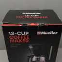 Mueller 12-Cup Drip Coffee Maker - Borosilicate Carafe, Auto-Off, Reusable Filter, Anti-Drip, Keep-Warm Function, Clear Water Level Window Coffee Machine, Kitchen Essentials & Accessories (Black)