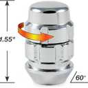 Gorilla Automotive (71641X) 14mm x 1.50 Thread Size Acorn Chrome X2 Wheel Lock, (Pack of 4)