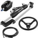 VEVOR Hydraulic Outboard Steering Kit, 90/150/300HP Helm Pump Marine Boat Hydraulic Steering System, 13.5 inch Steering Wheel with 1026 ft Hydraulic Nylon Hose Option