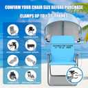 XL Universal Chair Canopy Umbrella, UPF 50+ Foldable Sun Shade Attachment with Adjustable Clamp, Fits Most Brands’ Beach, Camping, Lawn, Tanning, Zero Gravity, Lounge & Fishing Chairs
