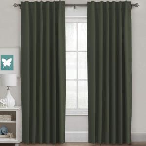 H.VERSAILTEX Blackout Curtains Thermal Insulated Window Treatment Panels Room Darkening Blackout Drapes for Living Room Back Tab/Rod Pocket Bedroom Draperies (2 Panels, Olive, 52 x 96 Inch)